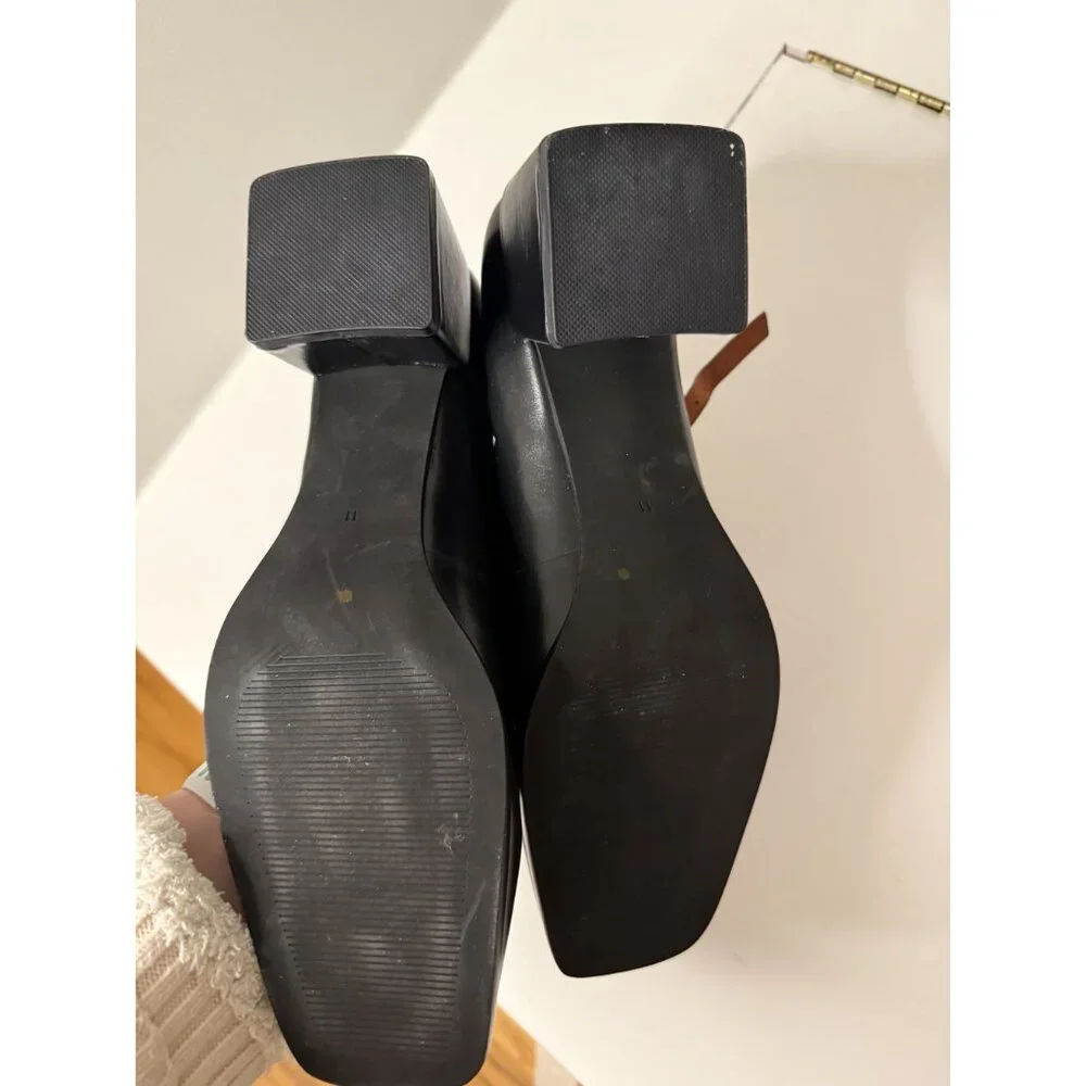 Intentionally Blank Christopher Mary Jane Heel Black Leather US 11 NEW $198 - Picture 15 of 15
